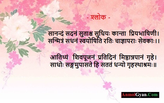 सानन्दं सदनं सुताश्च Shlok meaning